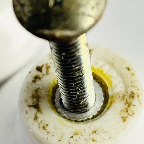 Vintage Japan White Porcelain Drawer Knobs Pulls Pink Tea Rose Gold Trim Set 2 - Picture 11 of 11